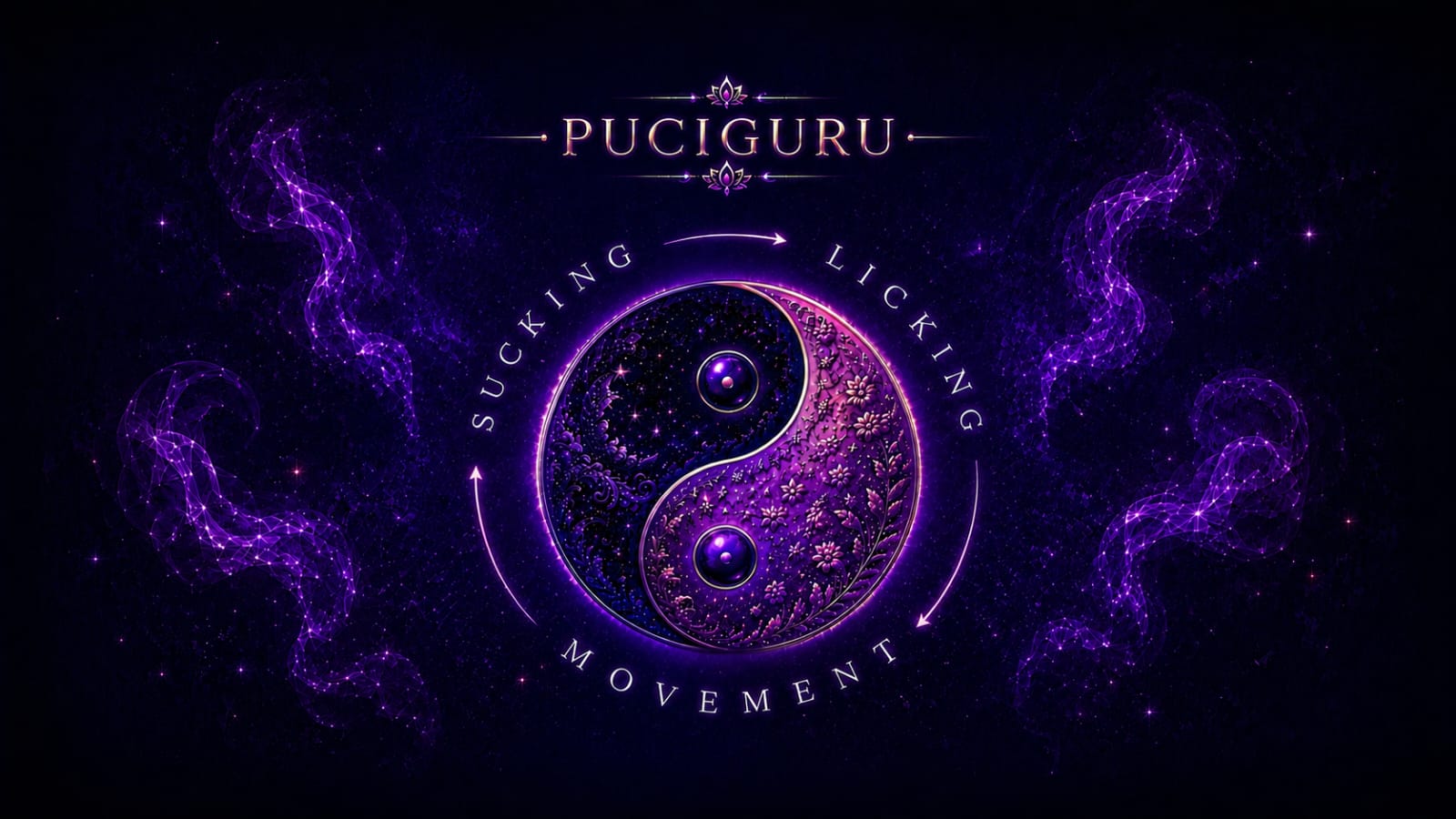 PUCIGURU emblem: sucking, licking, movement